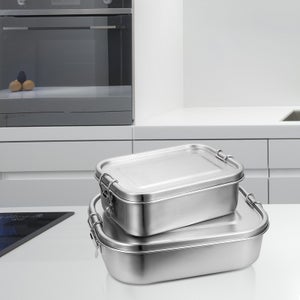 Lunch box di alta qualità in acciaio inox, lunch box da 1400 ml, a