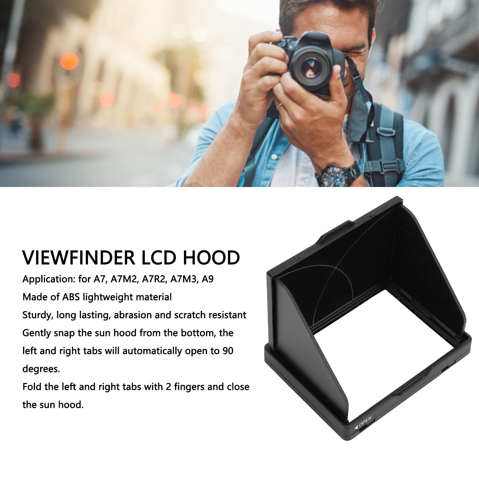 Paraluce Universale Per Fotocamera Sony A7, A7M2, A7R2, A7M3, A9 – 3 Pollici, Pieghevole, Protegge Da Luce E Graffi