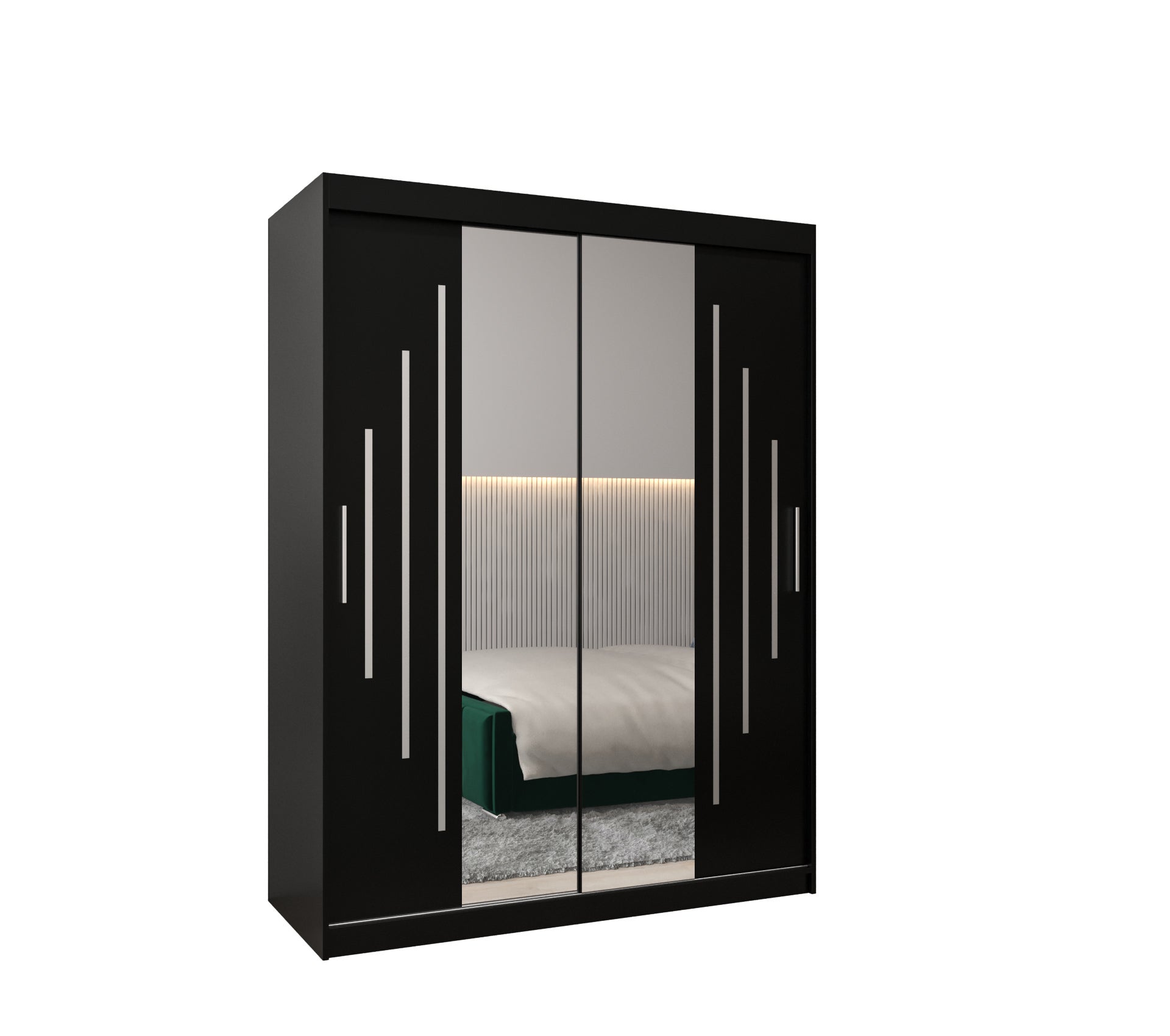 Szafa przesuwna garderoba York 1 150 x 62 x 200 cm Czarny - Abiks Meble