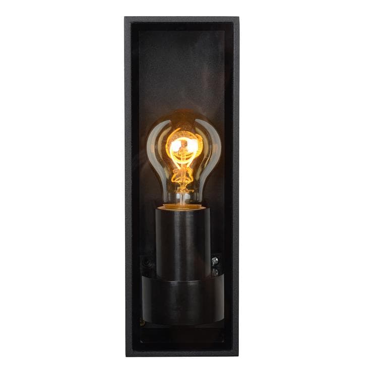 Kinkiet zewnętrzny DUKAN czarno-przezroczysty 1xE27x40W wym:25,5x9x8,5cm IP65 Lucide