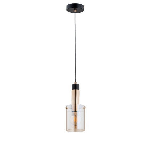 Lampa wisząca Bella czarna-stare złoto 1xE27x15W minimalistyczna wym: 90 x 15 x 15 cm metal Alfa