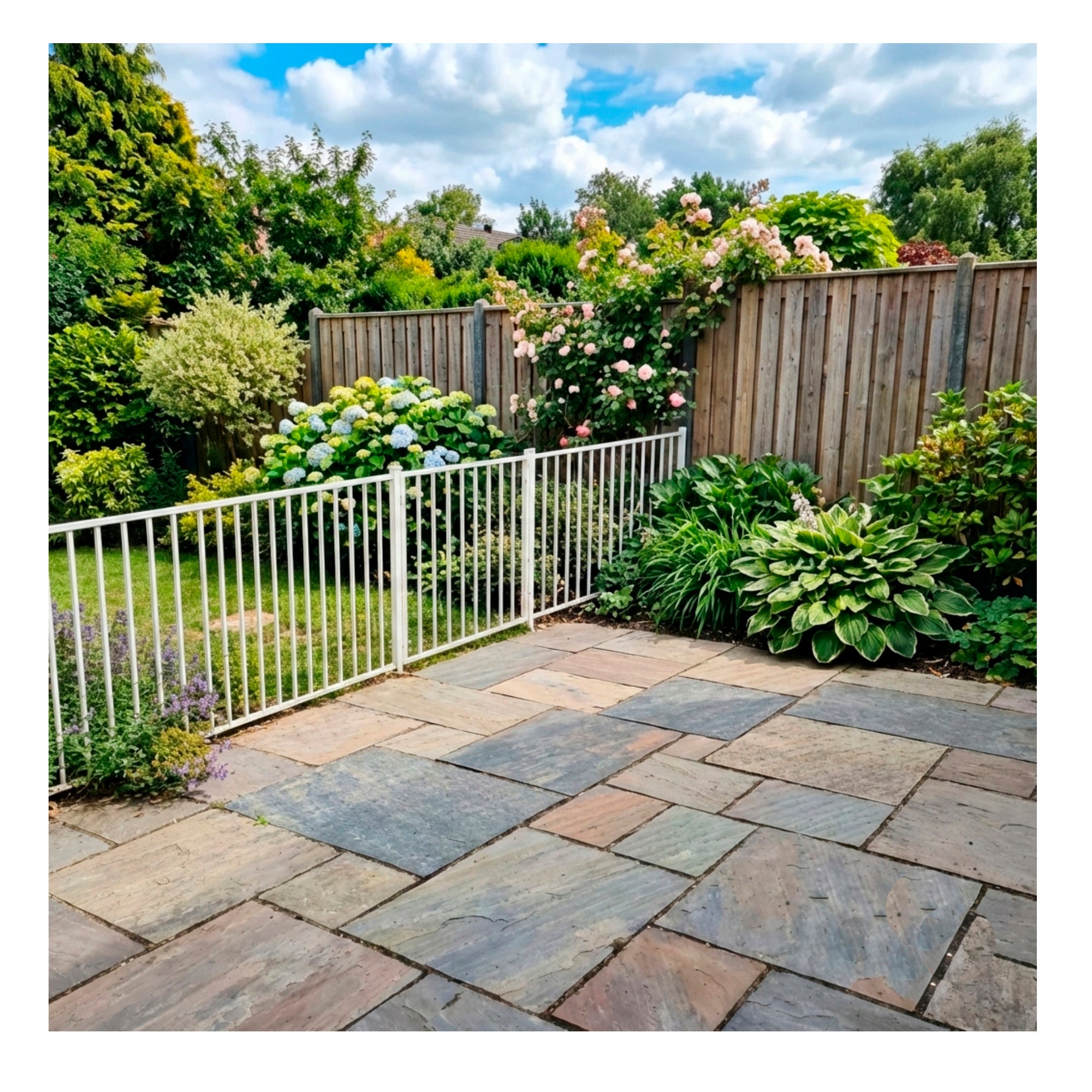 Clôture de jardin BLANC – 200 cm de largeur x 110 cm de hauteur - 5