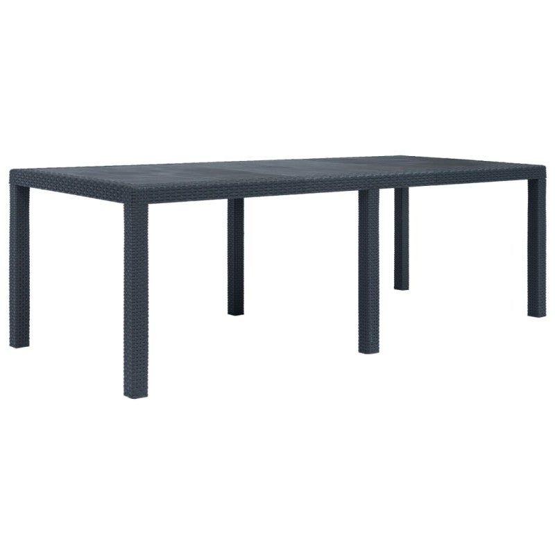 Stół ogrodowy, 220x90x72 cm, plastikowy, antracytowy vidaXL