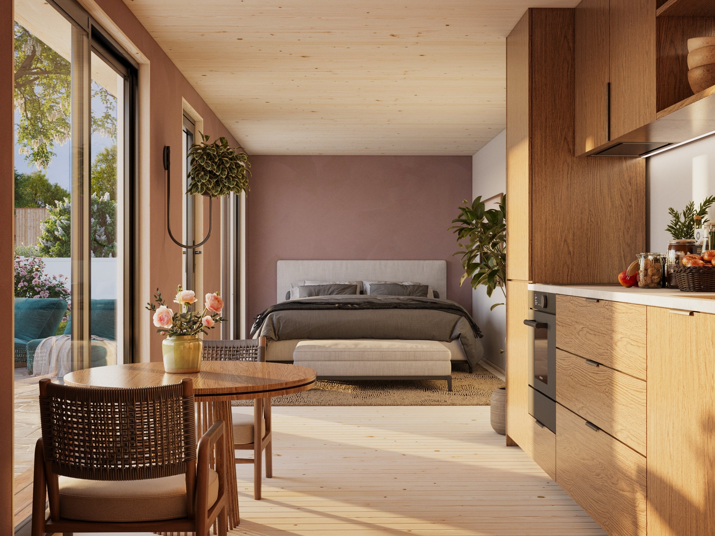 Tiny house en bois Johanna - PALMAKO - 22,4 m² - 901X339 cm - Baies coulissantes double vitrage trempé - 3