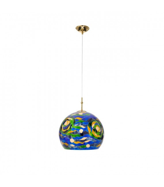 Light & Living - abat-jour - Paradox - bleu - textile - 25cm