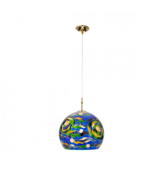 Light & Living - abat-jour - Paradox - bleu - textile - 25cm Light & Living - abat-jour - Paradox - bleu - textile - 25cm