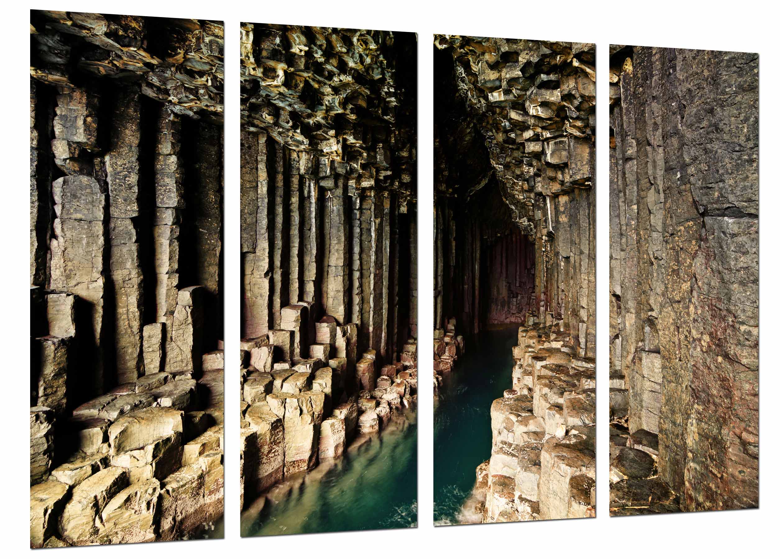 Espectacular cueva agua subterranea, formacion rocas, impresión fotográfica sobre madera, cuadro moderno decorativo