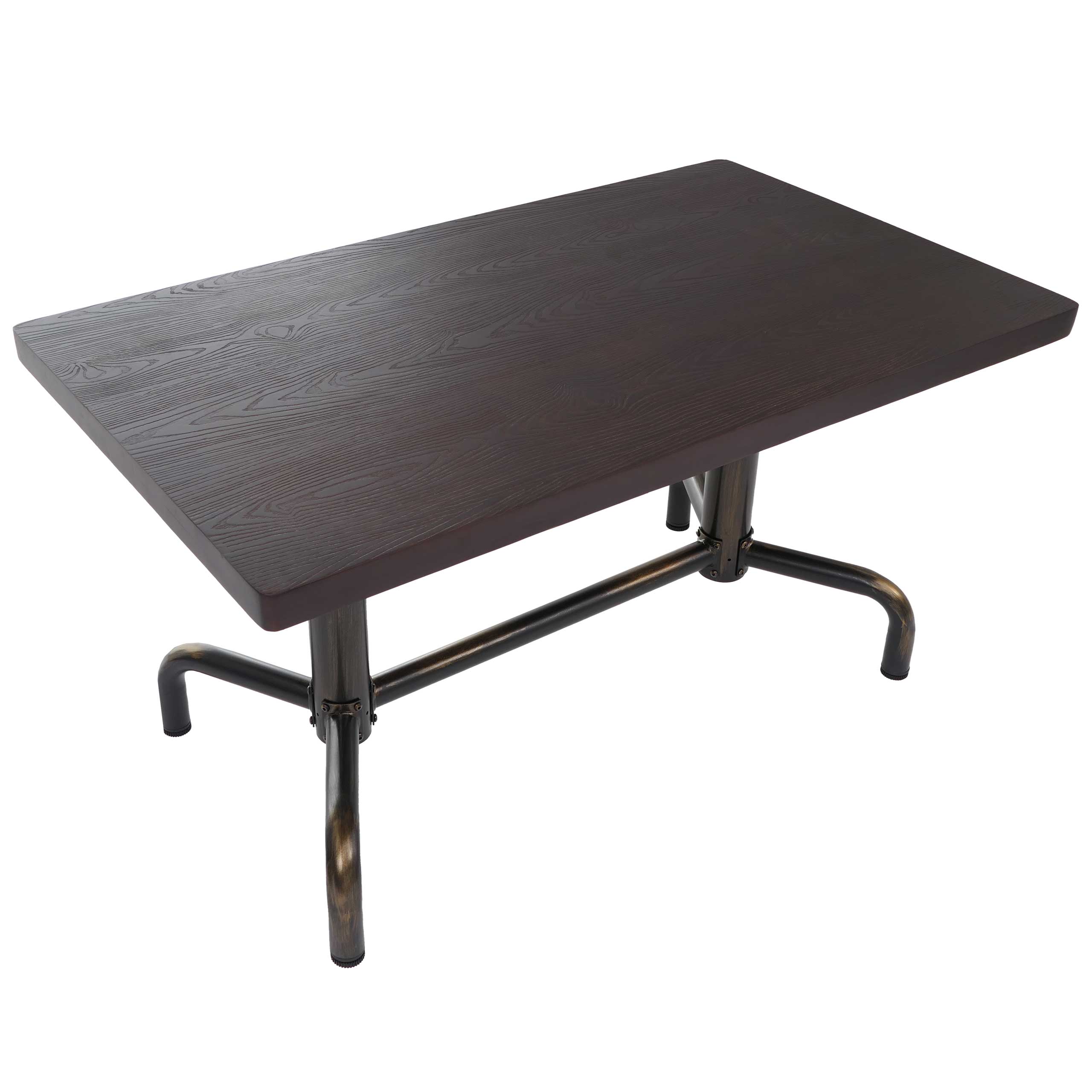 Stół do jadalni HWC-P31, stół do jadalni, industrialny, drewniany, 140 x 80 cm ~ ciemny, brązowa rama