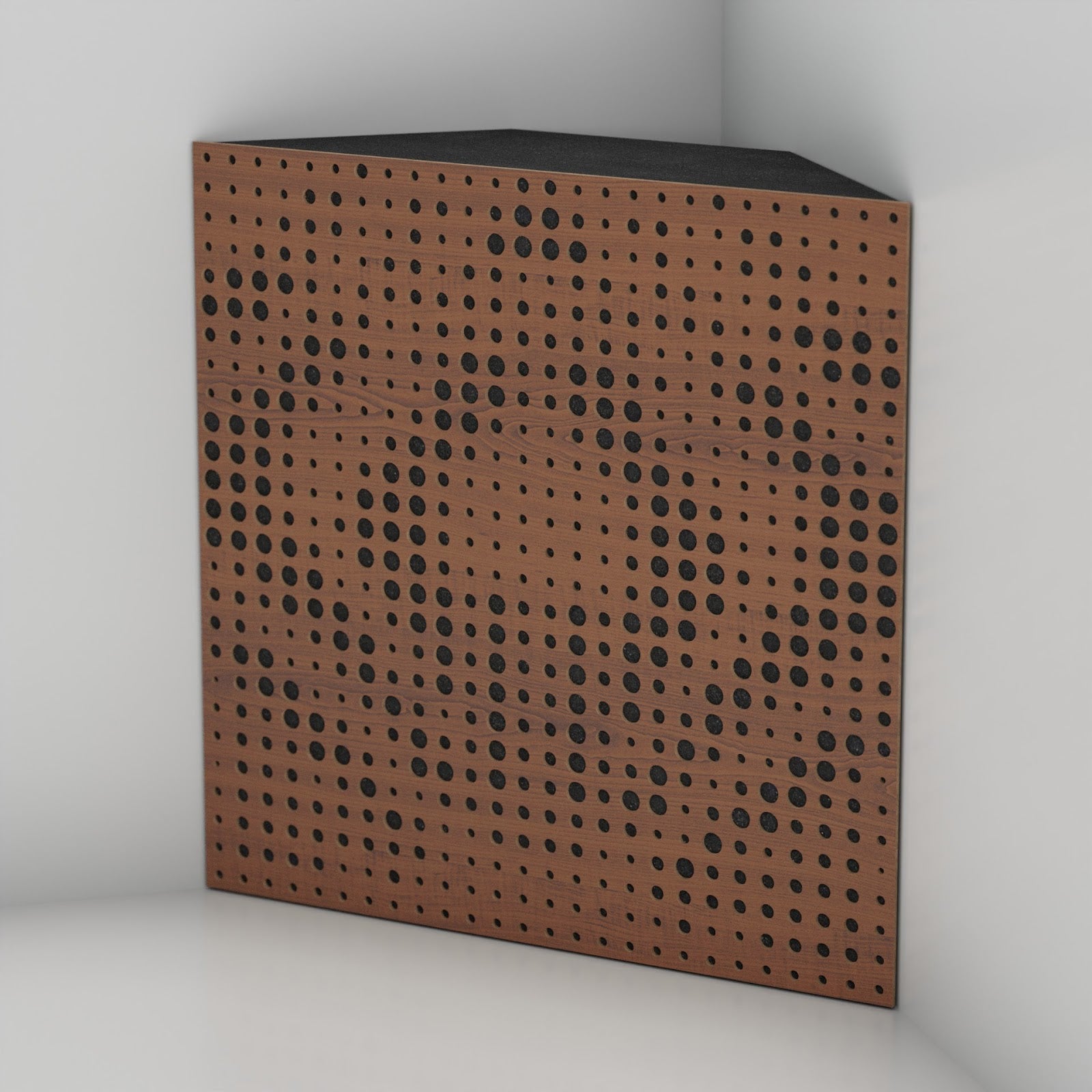Lot de 2 Pièges à basses UNIVERSE acoustiques insonorisants 50x50x10 cm -MDF perforé laminé et mousse acoustique -Noix - 3