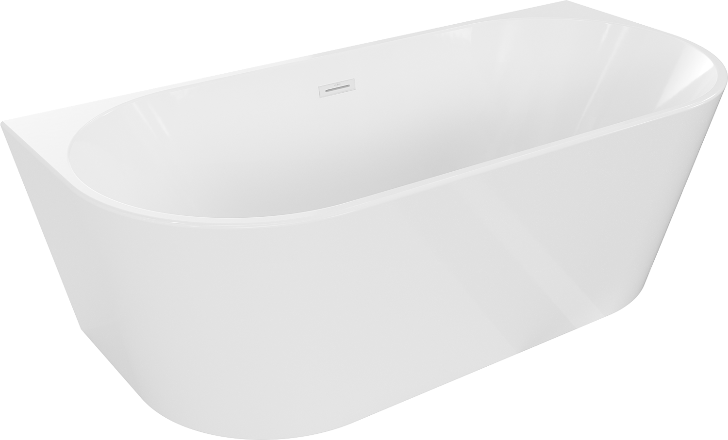 Mexen Oval wanna wolnostojąca przyścienna 150 x 75 cm, biała, przelew biały - 52671507500-20