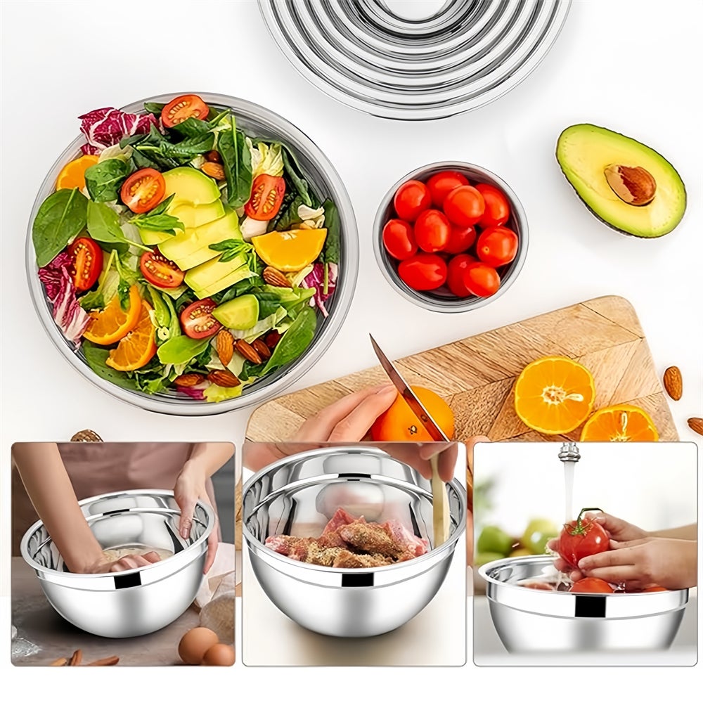 Parini – Lot De 6 Bols En Inox Avec Couvercles, Pour Mélanger Et Conserver