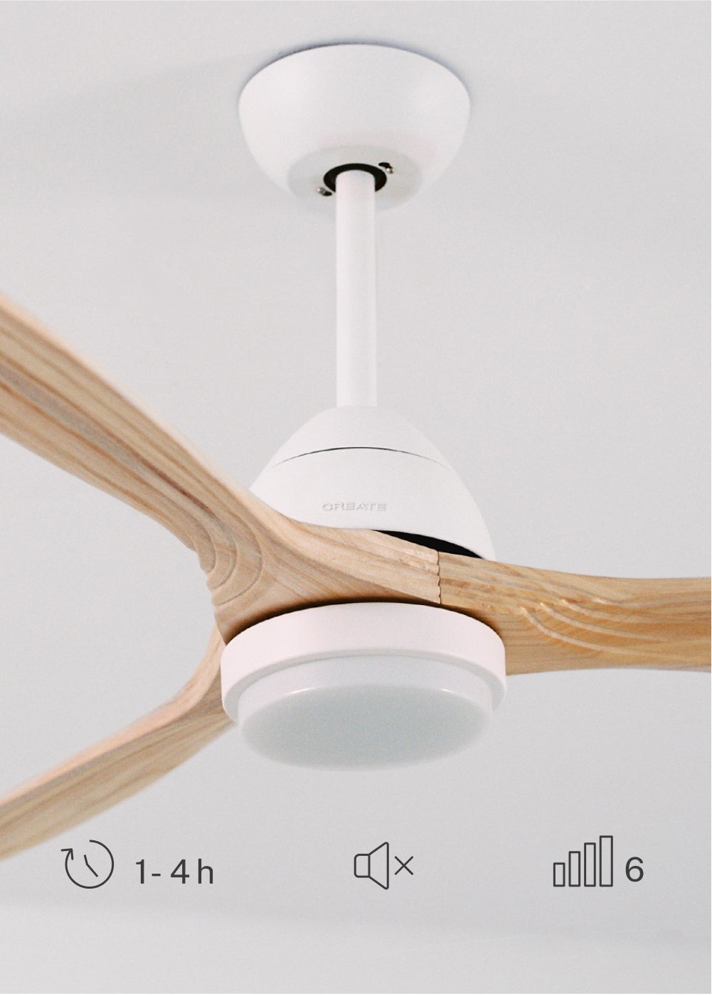 WINDLIGHT CUP DC - Ventilateur de Plafond 40W Silencieux Ø132 cm - Avec Lumière et Sans WIFI - 5