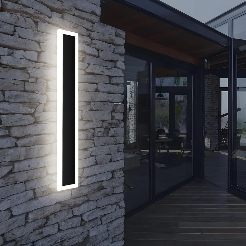 Zewnętrzna lampa ścienna 11 W, IP65, wodoodporna, światło białe zimne 6 000 K, wykonana z akrylu, czarna, 40 cm, 110-240 V