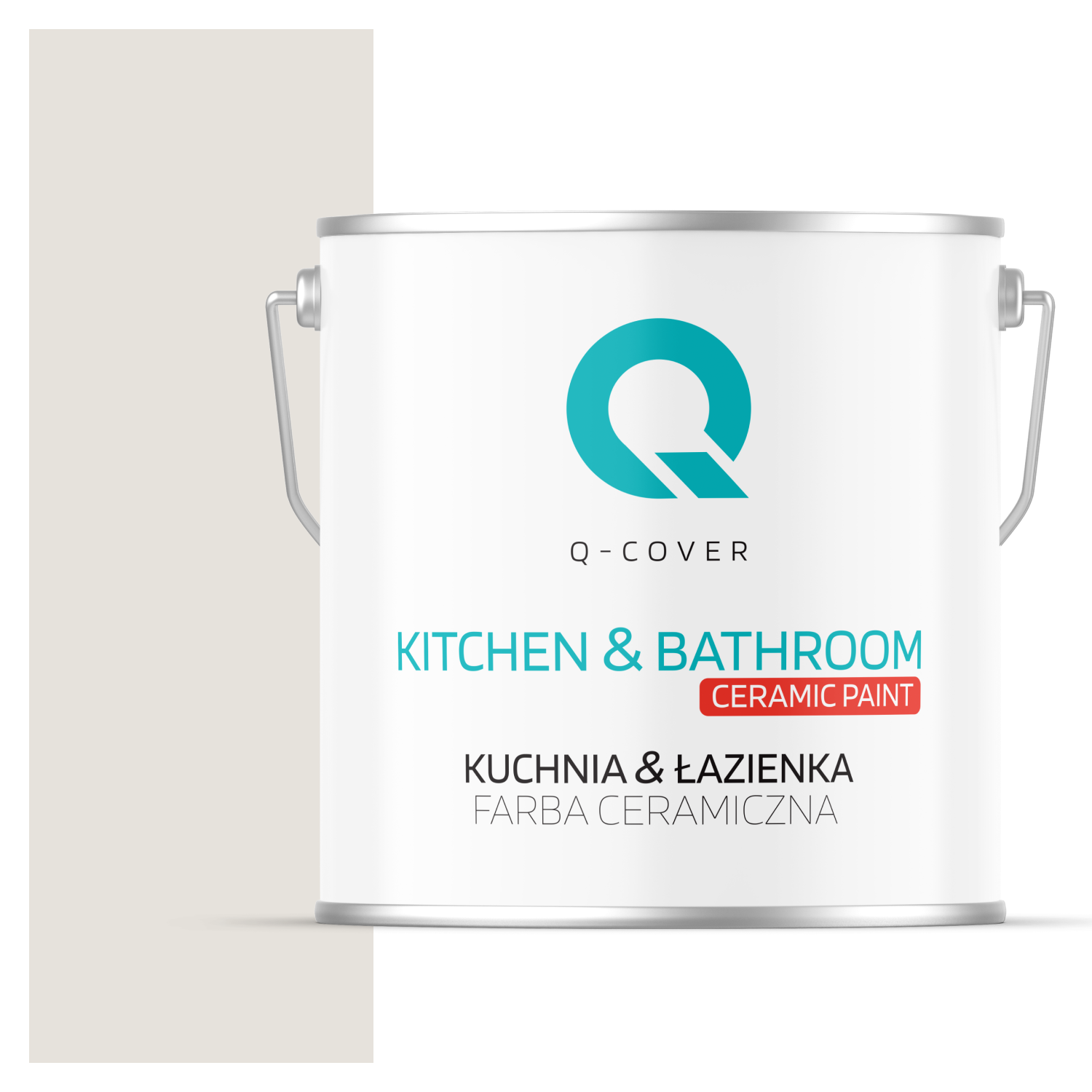 Farba Ceramiczna Kuchnia &amp; Łazienka Q-Cover Biel złamana w szary H1276 Głęboki Mat 5L