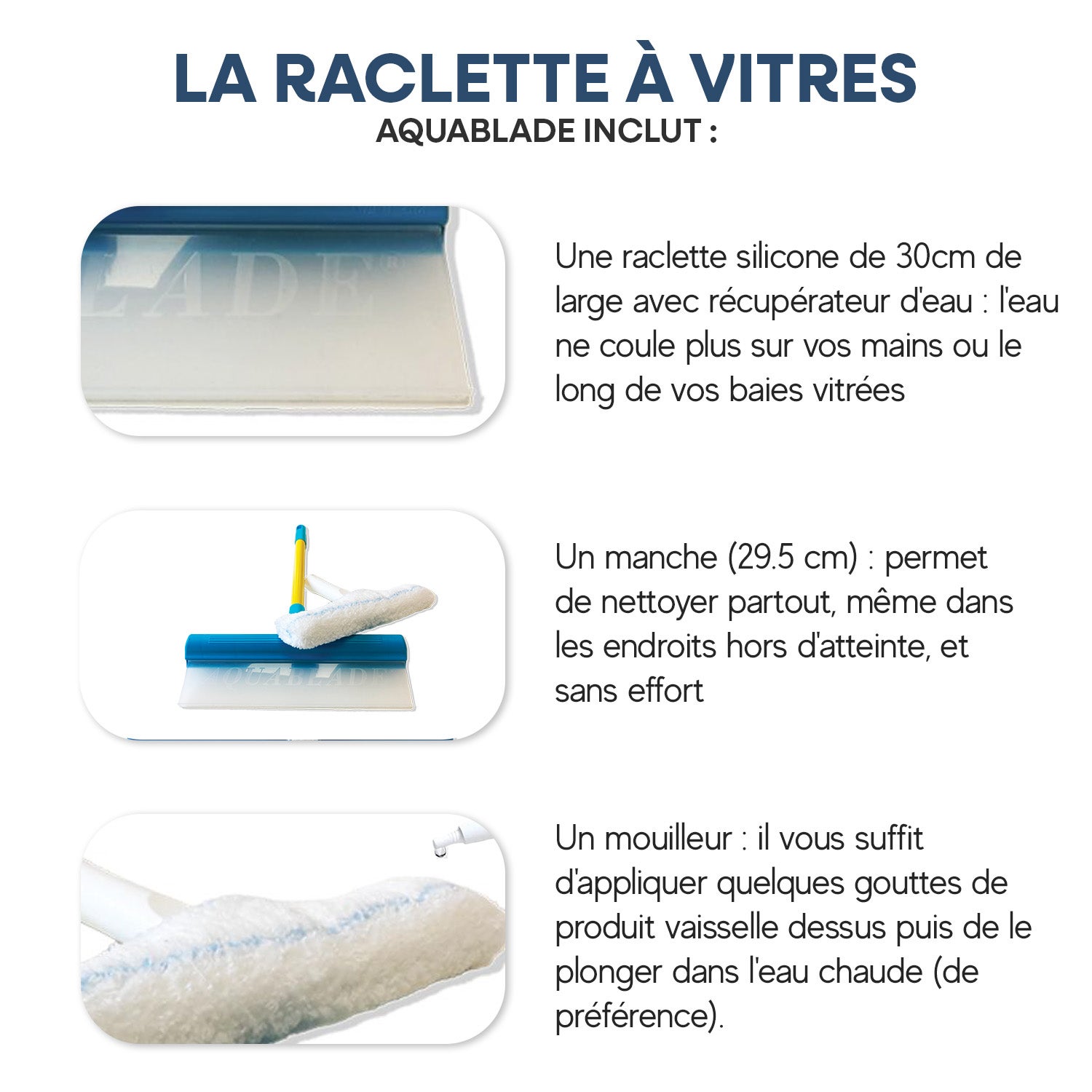 Raclette silicone AquaBLADE pour vitres - 2