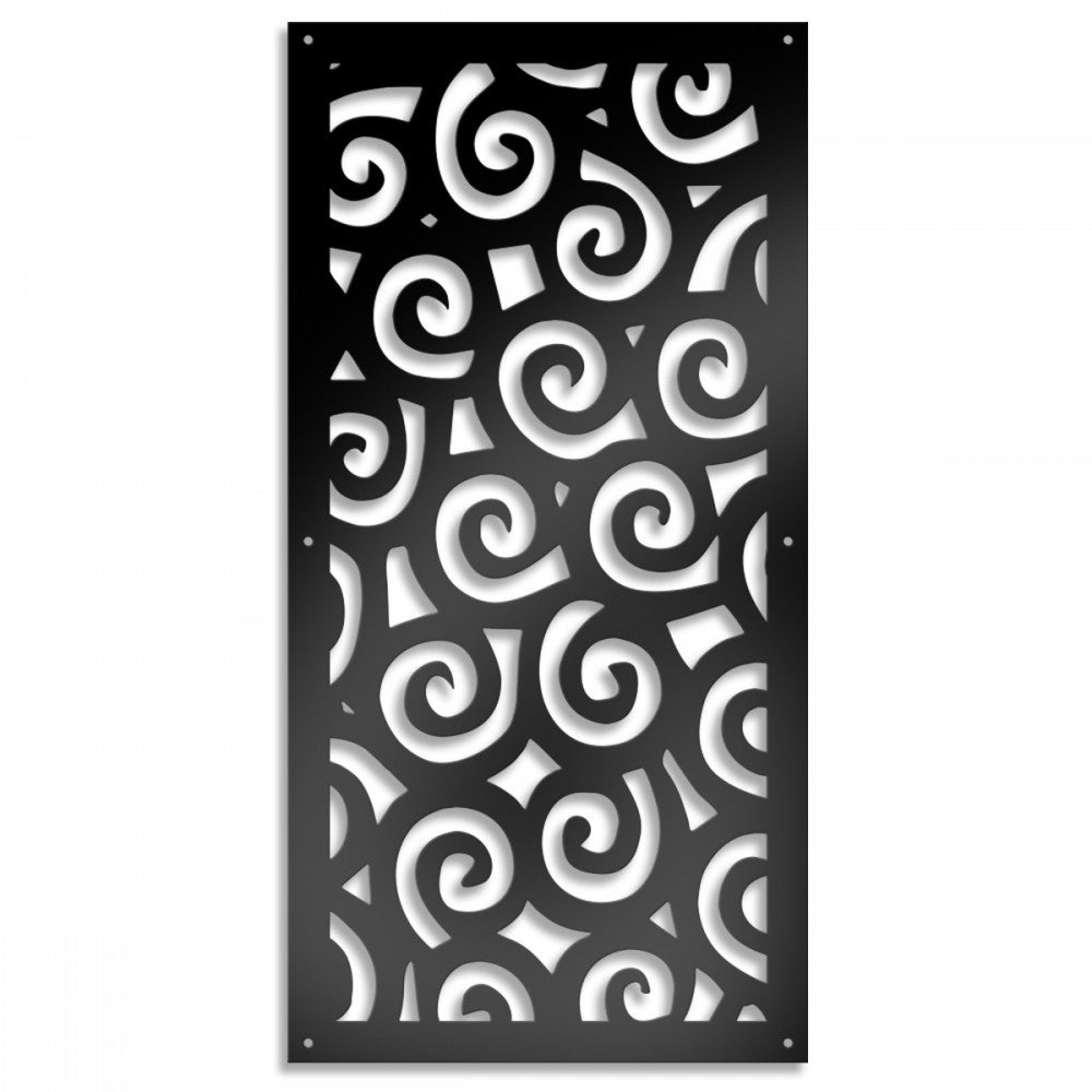 RICCI - Panel perforowany z PCV - MARKIZA PRZECIWSŁONECZNA 98x198 cm CZARNY Grubość 1 cm
