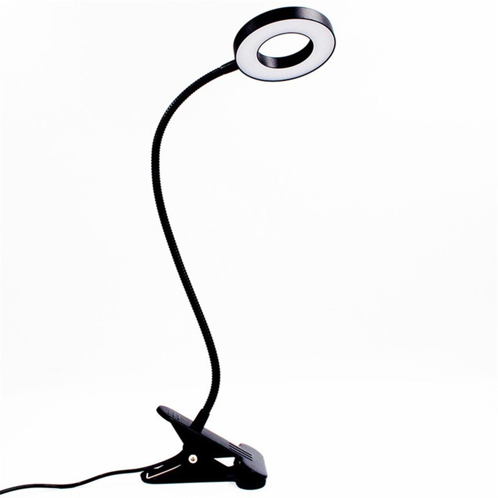 48 diod LED Lampka do czytania z klipsem – regulowana jasność – zasilana przez USB – idealna na stolik nocny, biurko i do pracy – czarna