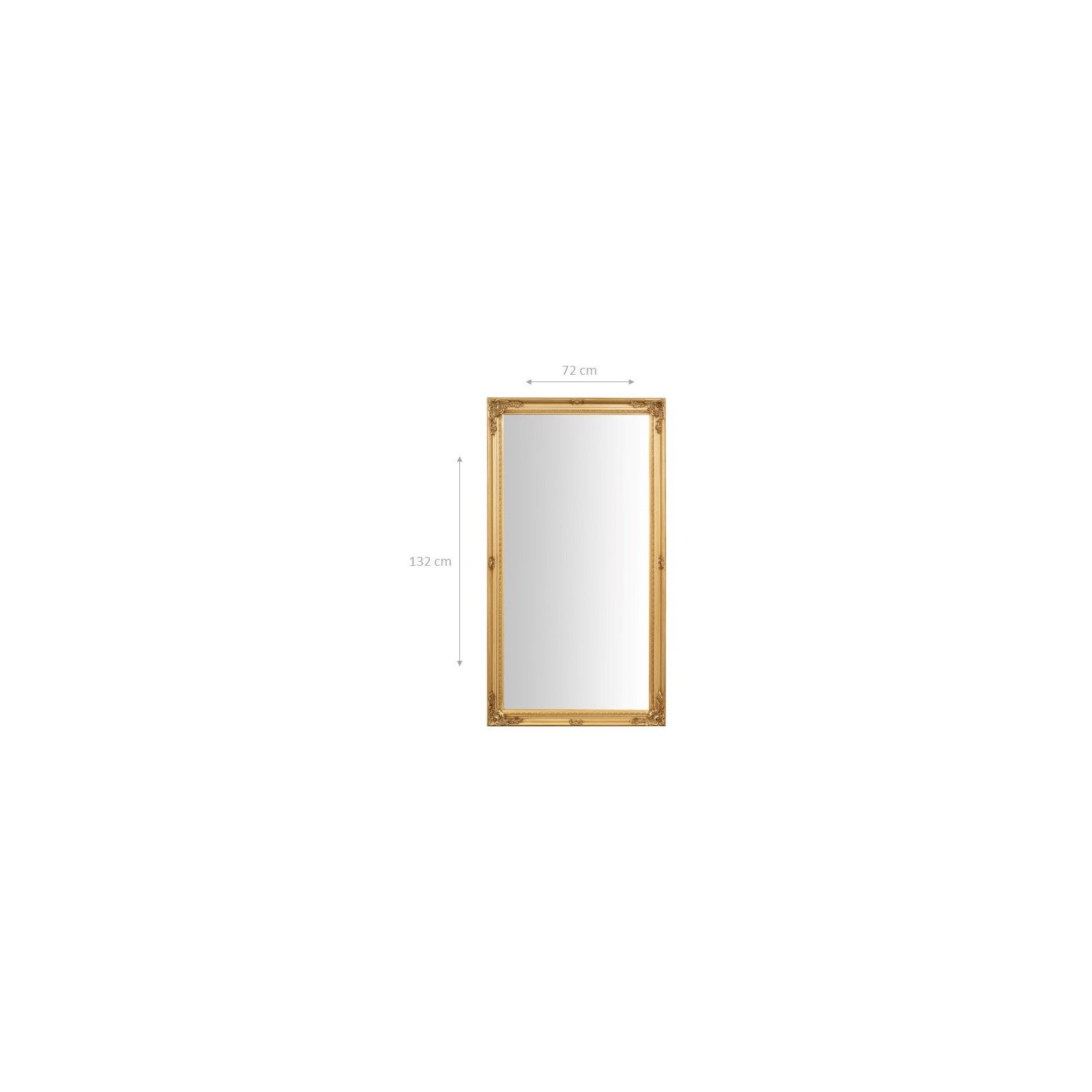 BISCOTTINI Specchio da parete LUX - Finitura foglia d'oro anticato - 72x133cm - Specchio Decorativo per Soggiorno, Camera, Bagno, Sala da Pranzo - 2