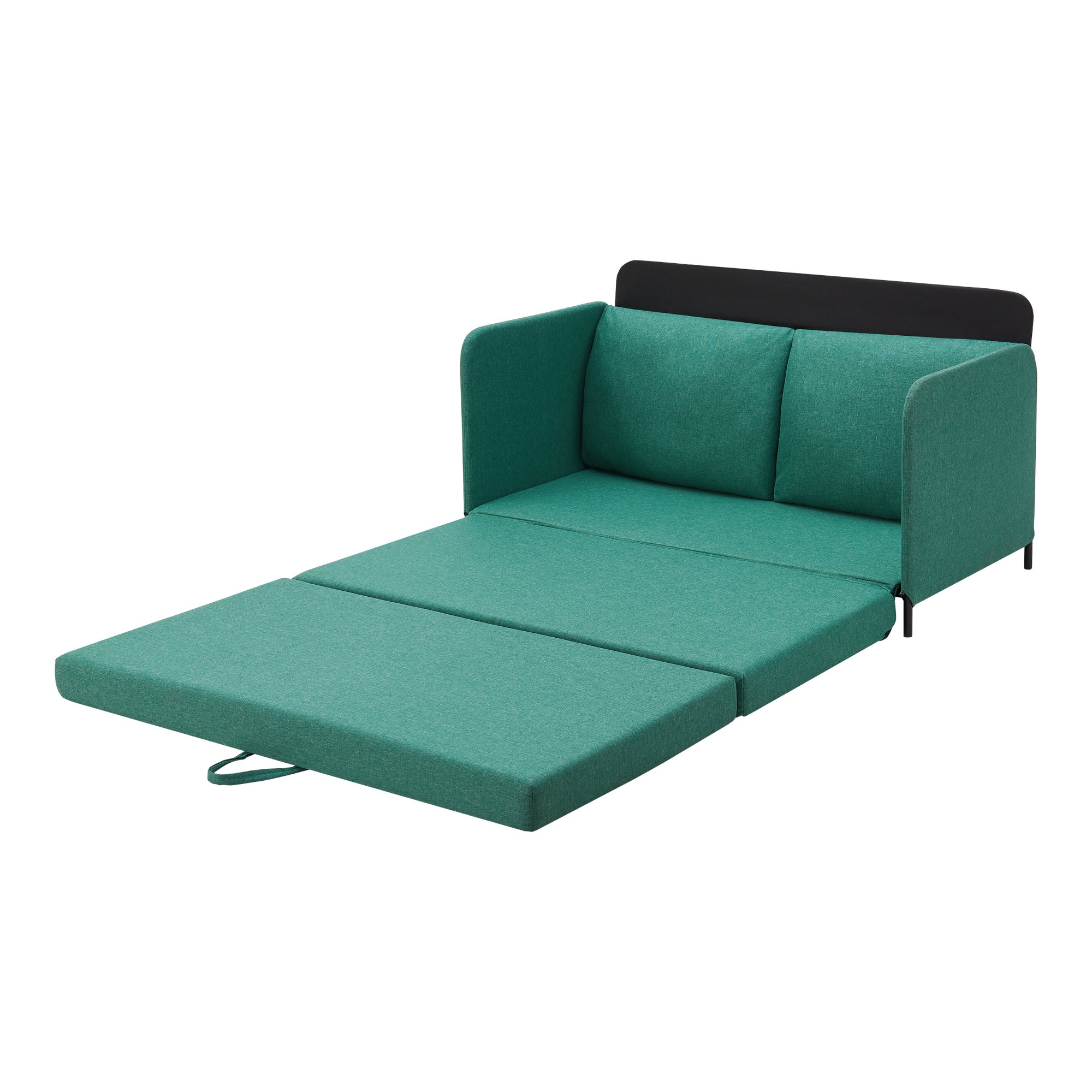 Divano Letto Estensibile Letto a Scomparsa 1 Piazza e Mezza 120 x 186 cm Cuscini Schienali Posti di Seduta per 2 Persone Sofa Imbottita - Verde - 4
