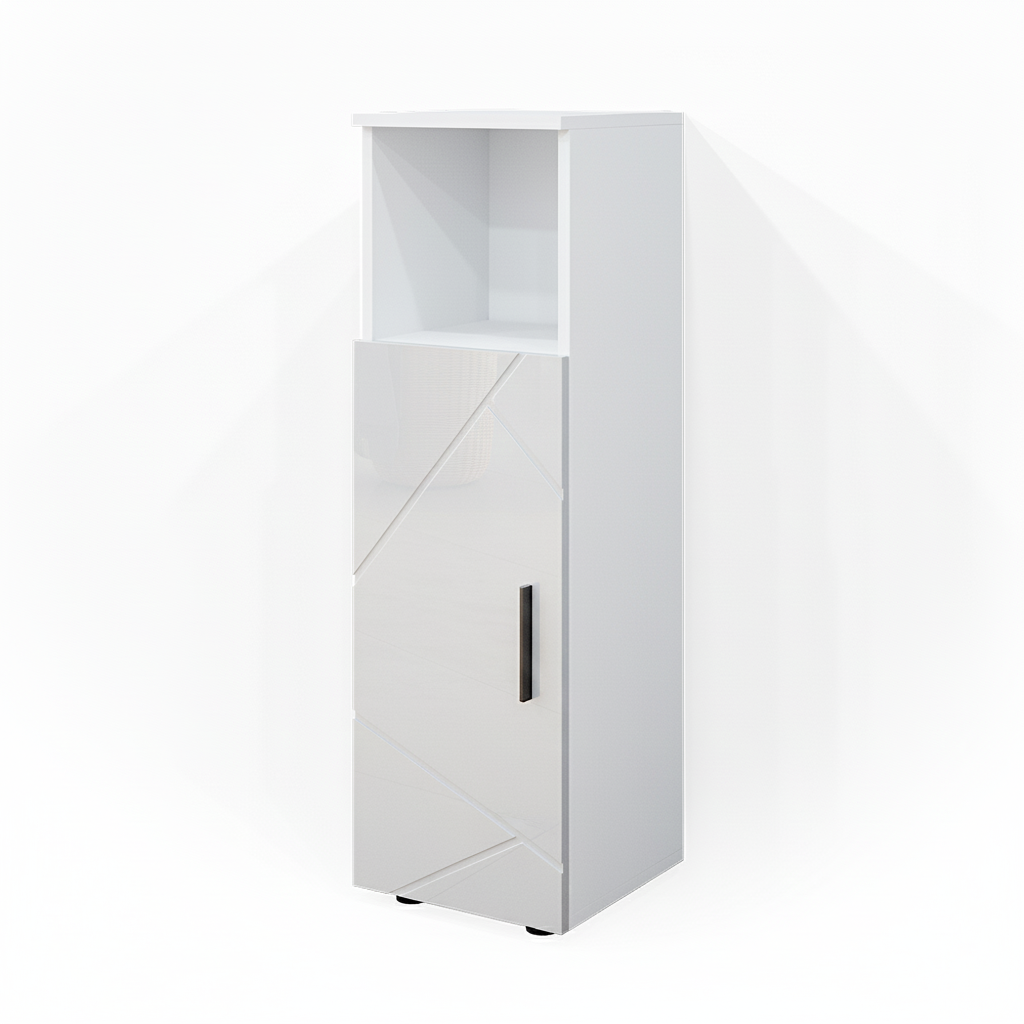 Vicco armario de baño mediano irma, blanco alto brillo, 30 x 95 cm