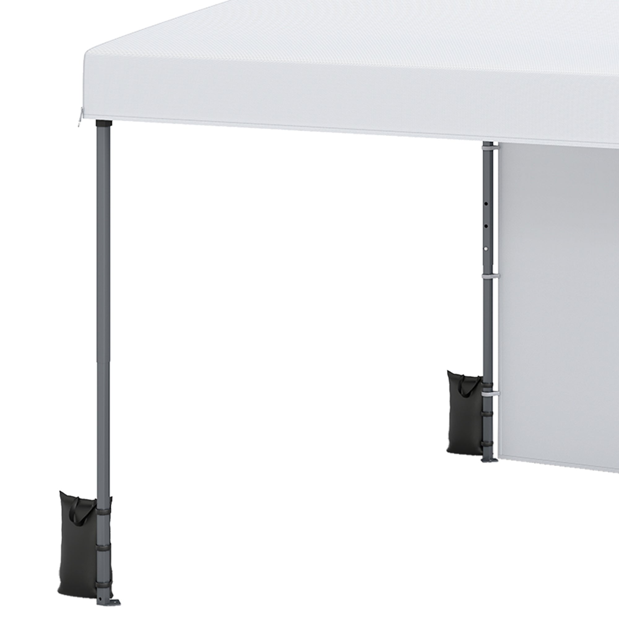 Tonnelle pliante avec dispositif de protection, réglable en hauteur, 3 x 3 m, blanche - 8