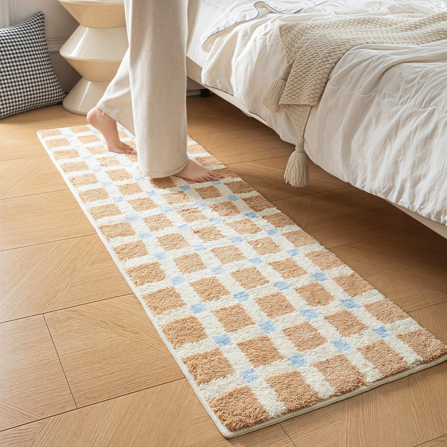 Tapis de chambre 40*120cm, super doux, absorbant, antidérapant, lavable, tapis de sol en peluche, tapis de salle de bain moelleux en microfibre - 2