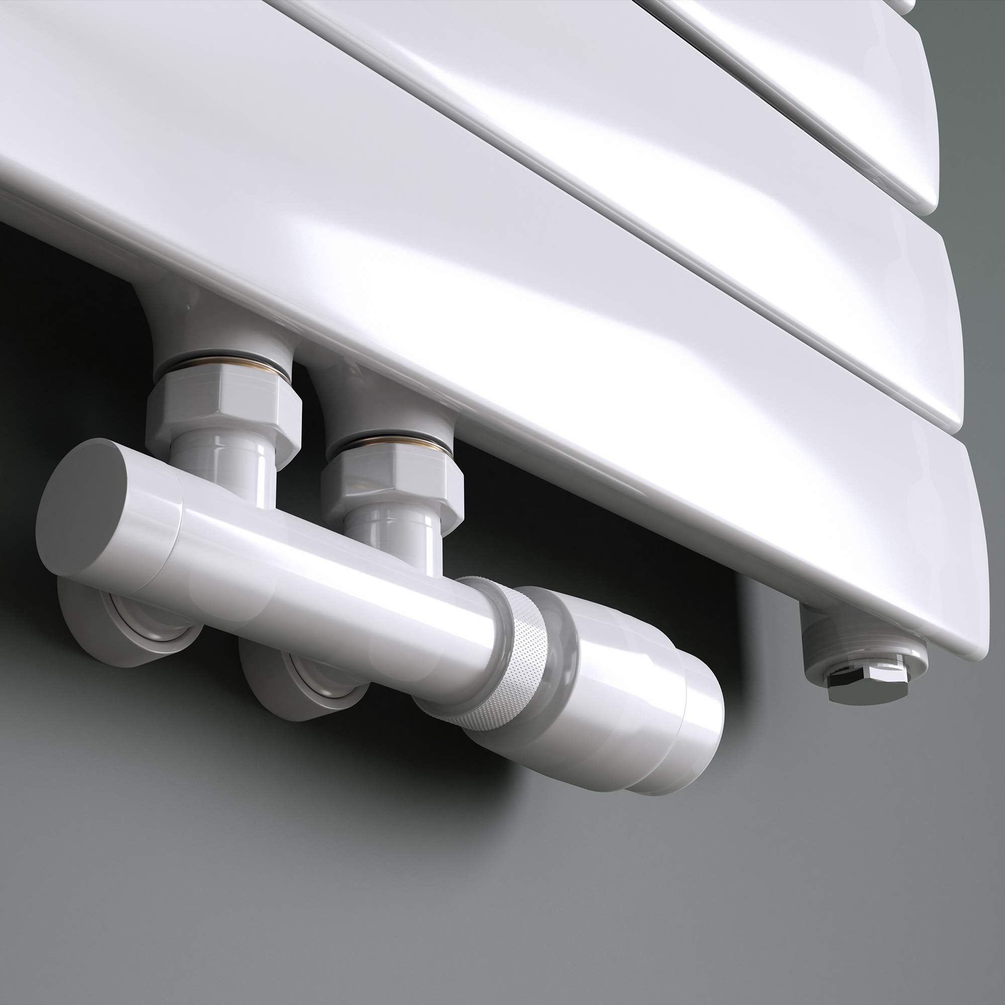 doporro Robinet de Radiateur Thermostatique Blanc Contrôleur de Chauffage Connexion Centrale 187mm - 4