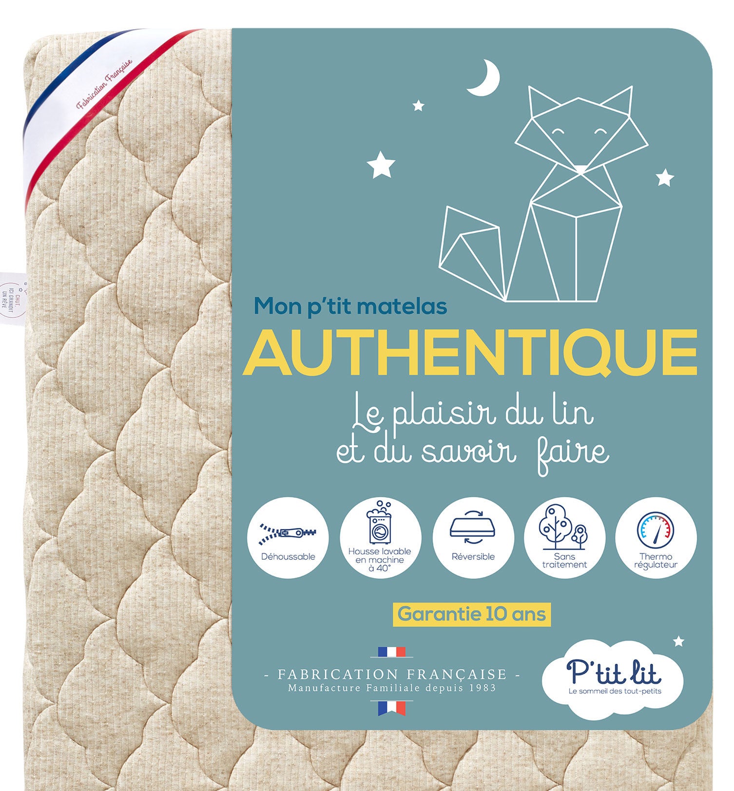 P'tit Lit - Matelas Enfant/Bébé Authentique 70x140cm - Lin d'origine ...