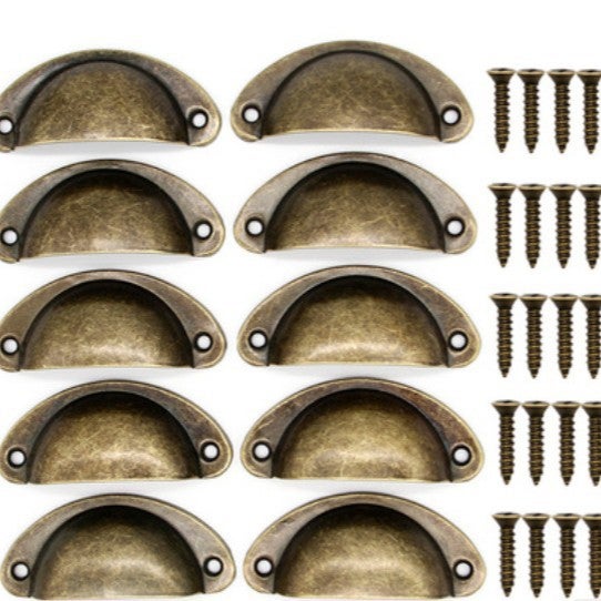 Poignée de porte vintage en bronze de style brutaliste fabriquée dans
