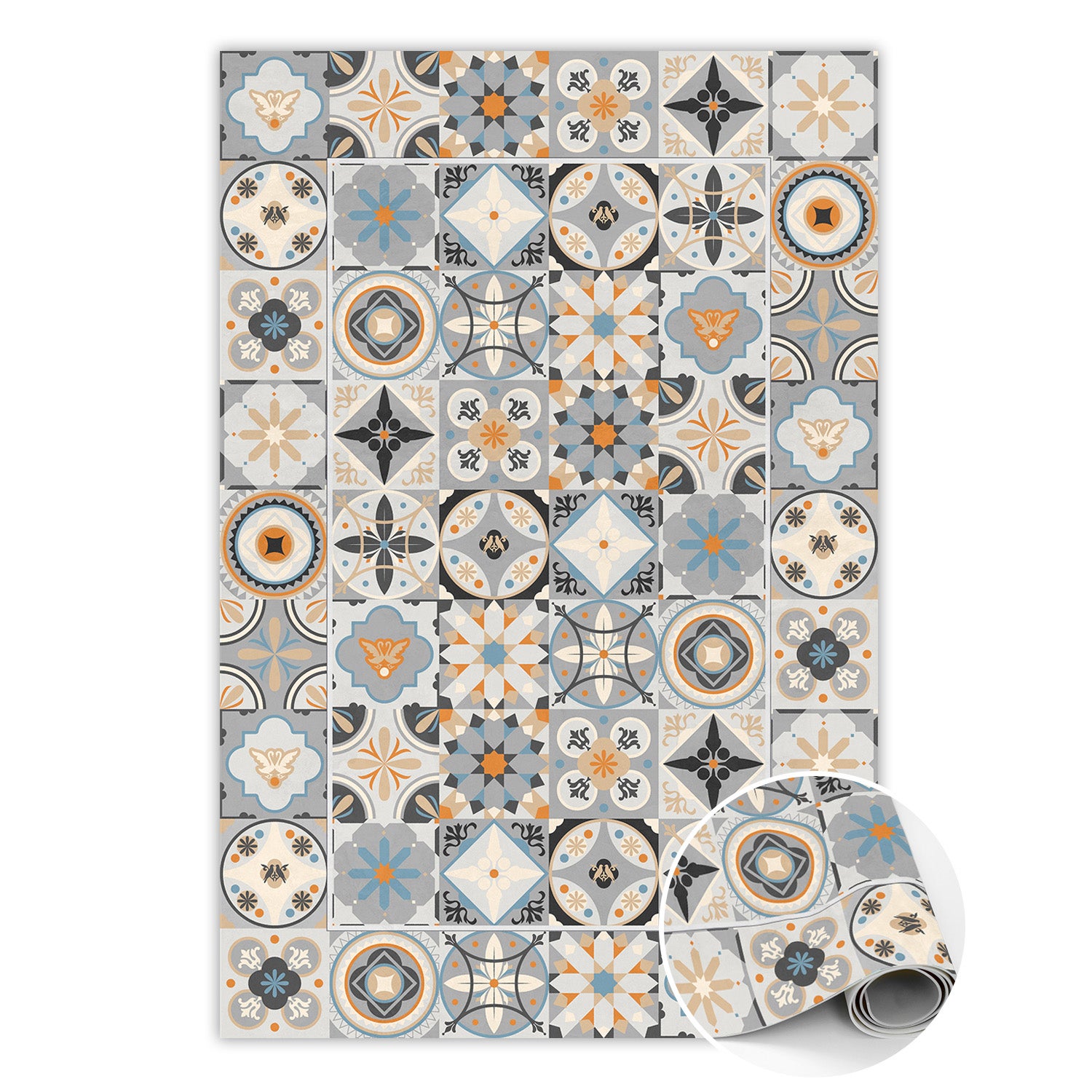Dywan winylowy do wnętrz wzory geometryczne, mata winylowa dekoracyjna nowoczesna do salonu i przedpokoju 140x210 cm – Tulup