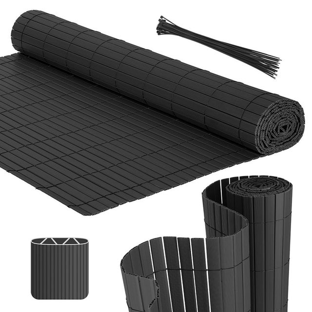 Mata PVC na ogród/balkon/taras, osłona i wiatrochron, 0,8 x 3 m, szary
