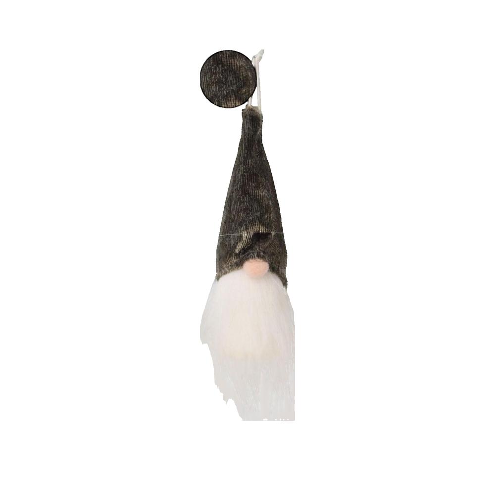 Dekoracja świąteczna Christmas-Decoration Zawieszany Mikołaj szary 11 cm