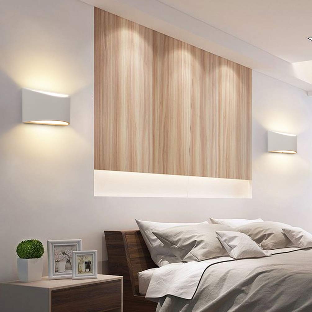 Apliques de pared LED de 2 uds, luces de pared blancas cálidas de 3000K, luz de montaje en pared arriba y abajo de 7W, lámpara de pared interior - 3