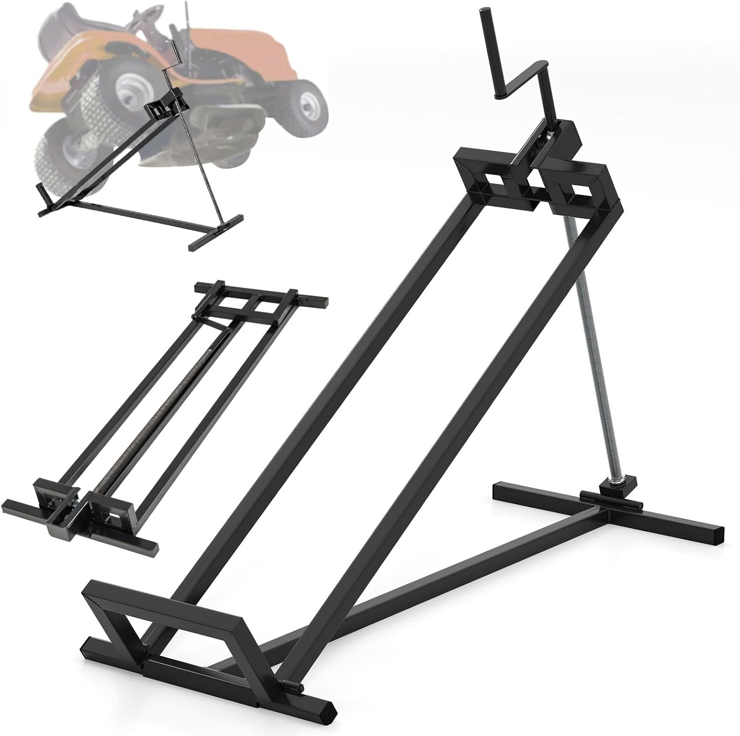 Elevador Para Tractor Cortacésped MASKO XXL – 450 Kg, Inclinación Ajustable Hasta 45°, Plegable, Con Adaptador Para Atornillador