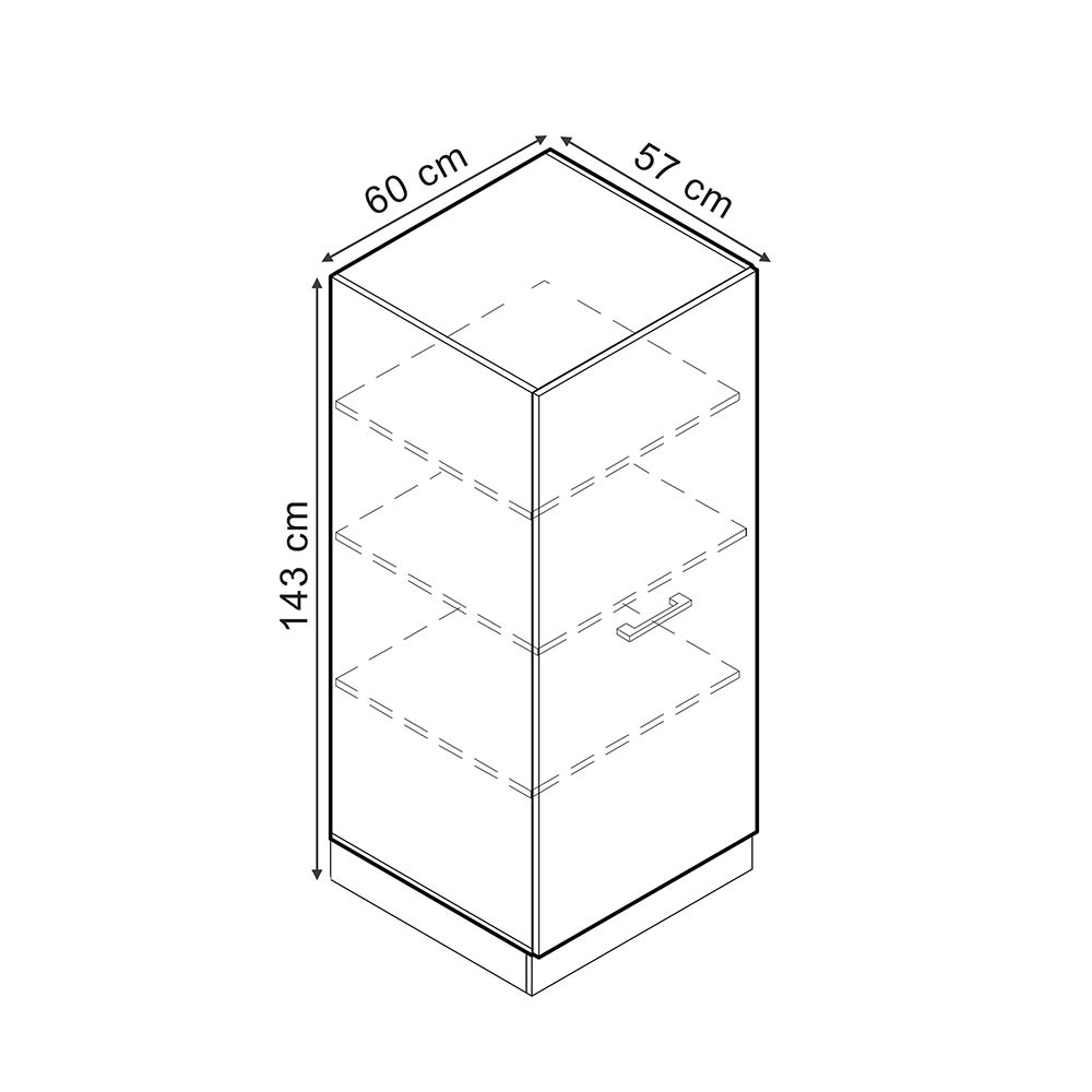 Vicco Armoire haute R-Line, Béton noir, 60cm - 3