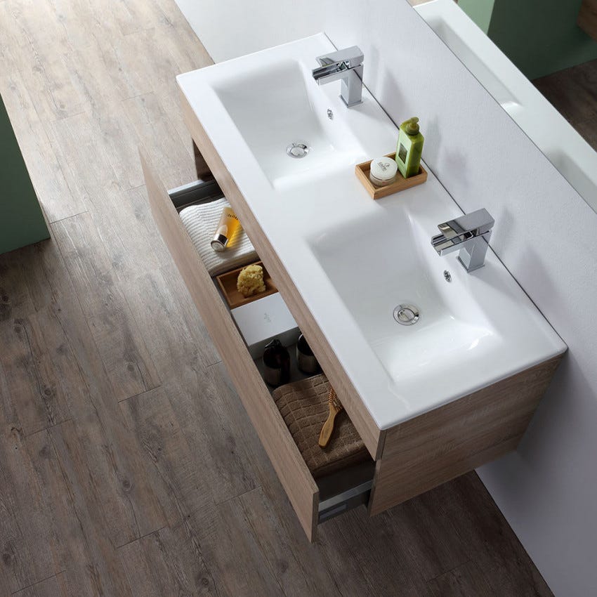 Mobile per il bagno in legno di quercia massello 145 cm Jonàk | Maisons