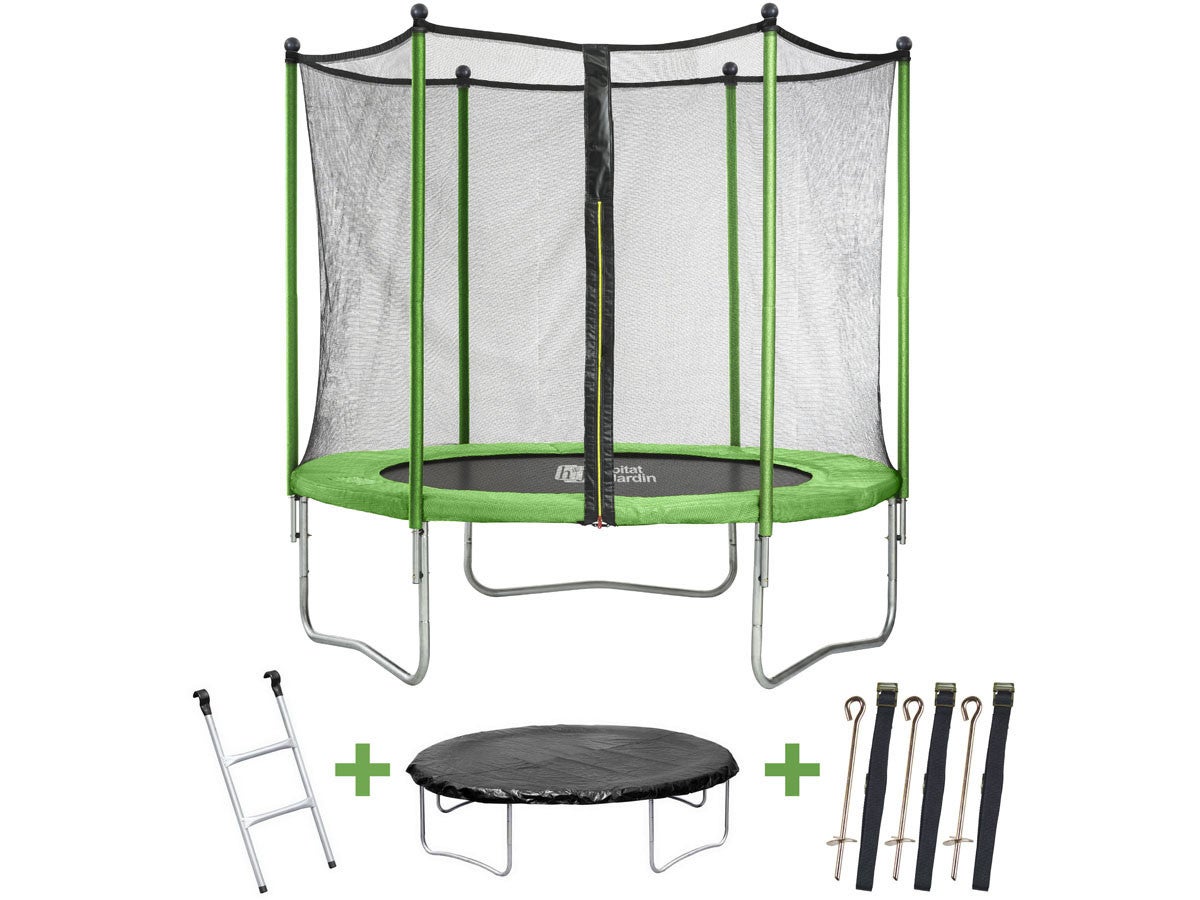 Trampolina "Yoopi" 2 - O 2.44 m - Z siatką i drabinką