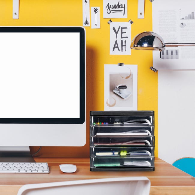 Relaxdays Oficina Organizador Escritorio con Cajones, Plástico