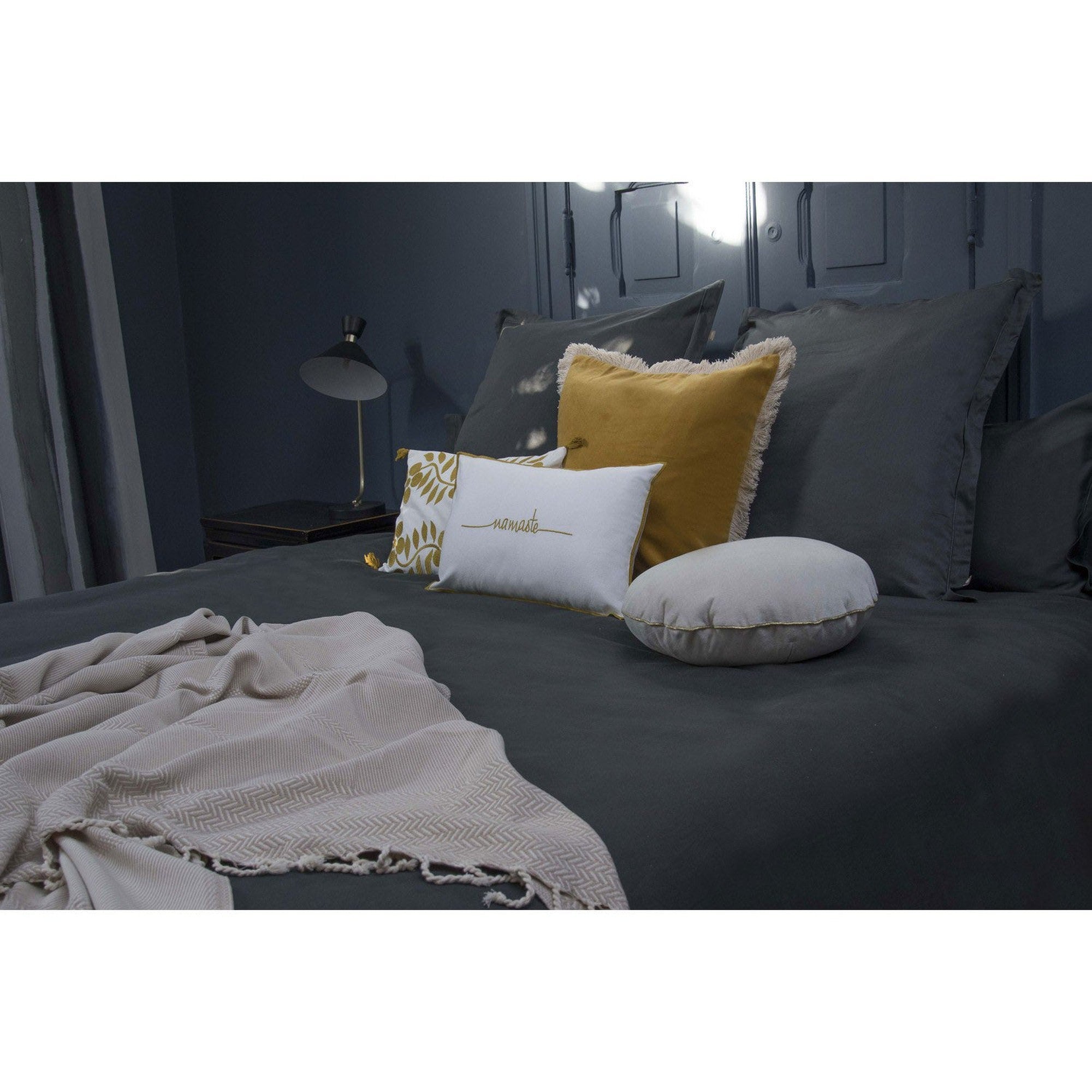 Plaid 130x170 coton taupe clair - 7