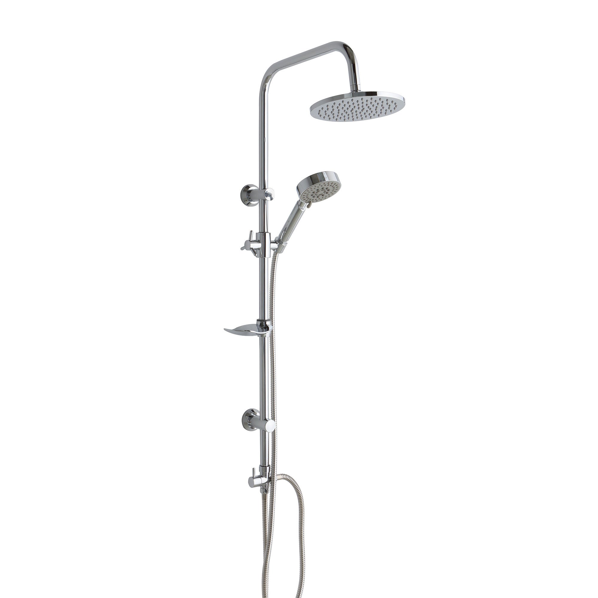 Colonna doccia con soffione 20 x 20 cm nero opaco - Birillo square di