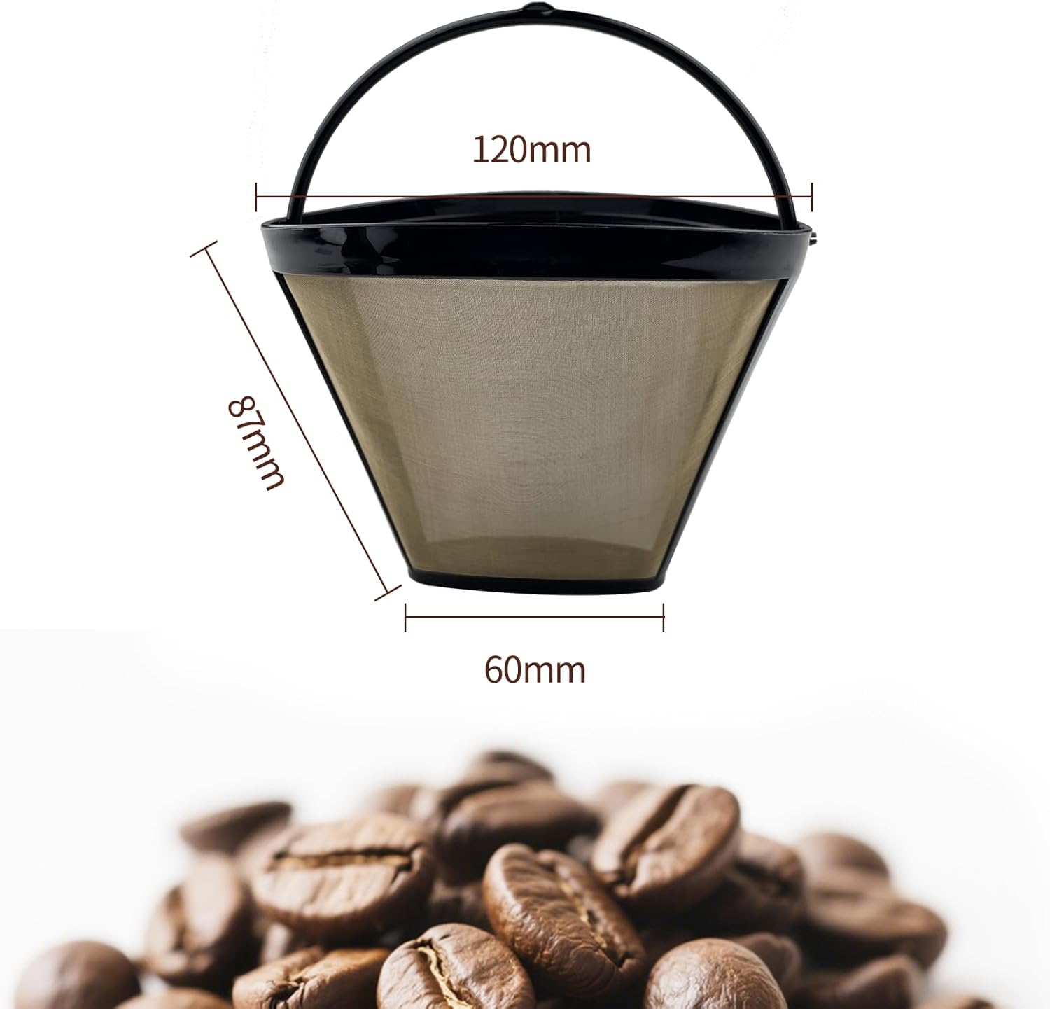 1 pz) Utile filtro per caffè riutilizzabile da 10-12 tazze, filtro