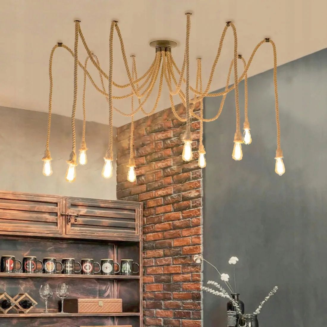 Lampa Sufitowa Wisząca Toolight App682-10Cp Spider Czarna - 3