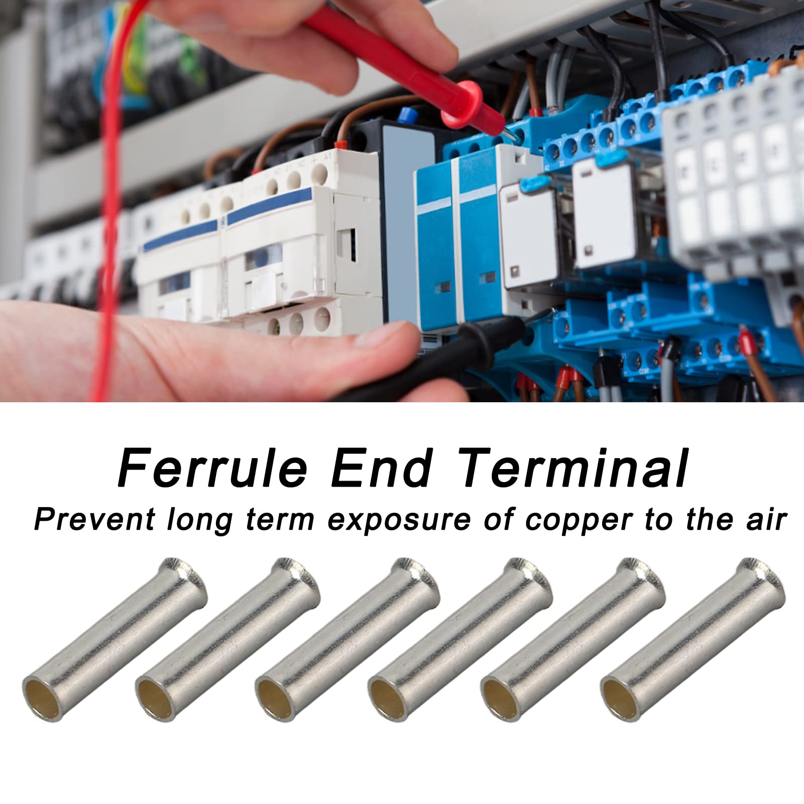 1000 pezzi di ghiera per cavi in rame, connettori a crimpare, fili stagnati, kit di ghiere resistenti all'ossidazione (EN2508) - 3