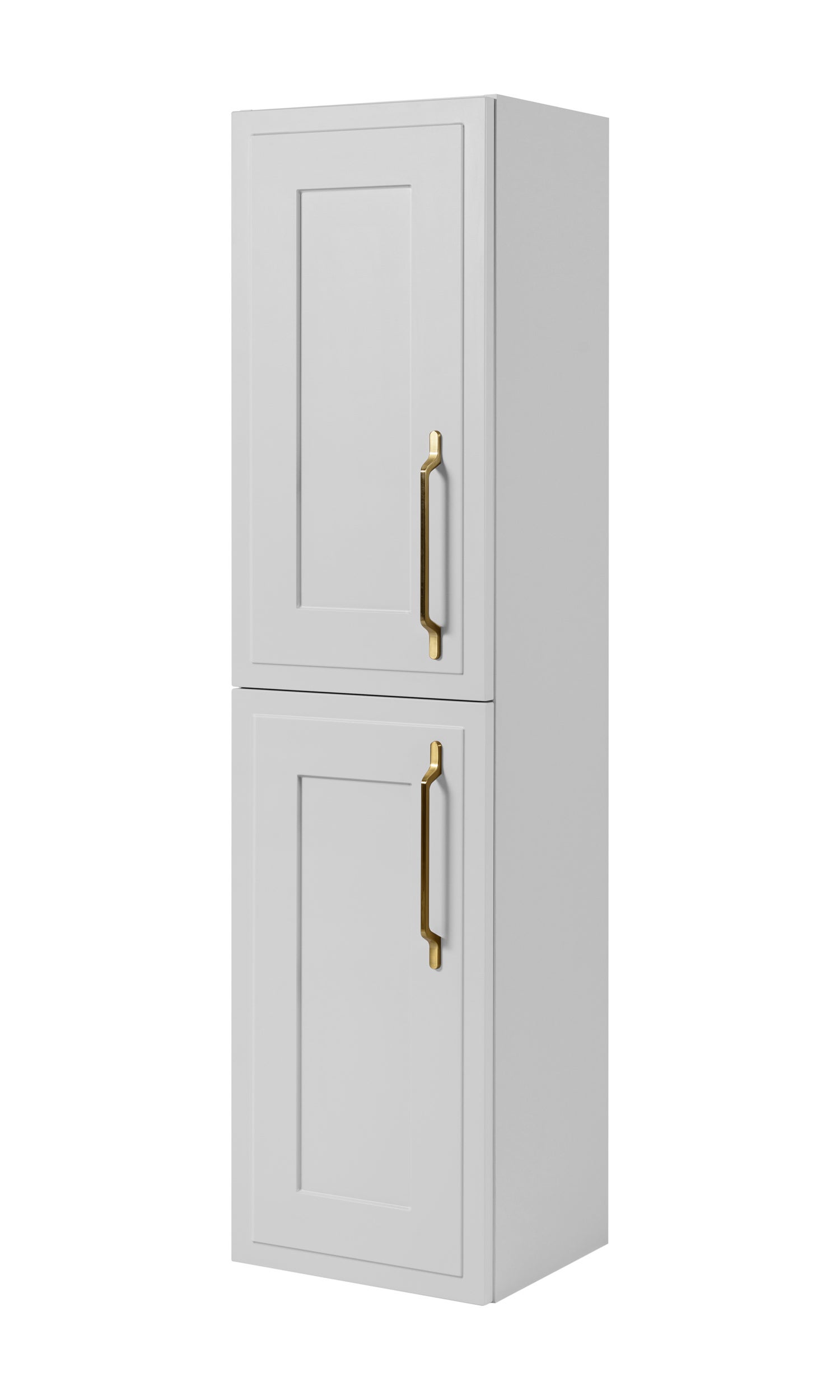 Słupek łazienkowy, biały, 35 x 136 x 27 cm, uchwyt złoty