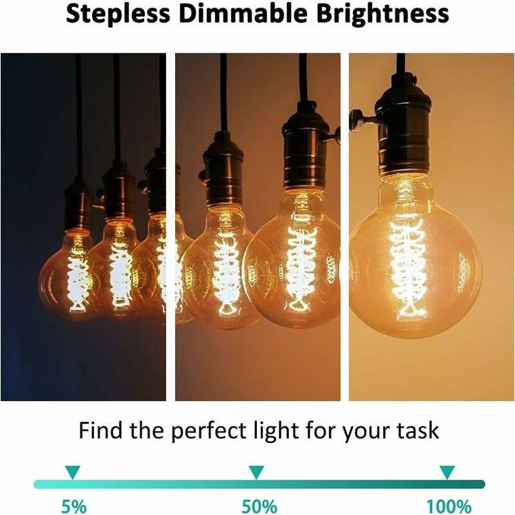 Lot de 2 Vintage G80 E27, 40W Blanc Chaud 2700K, AC 220V, Ampoules de Décoration à Incandescence Rétro E27 Spirale Tungstène Filament Lampe - 4