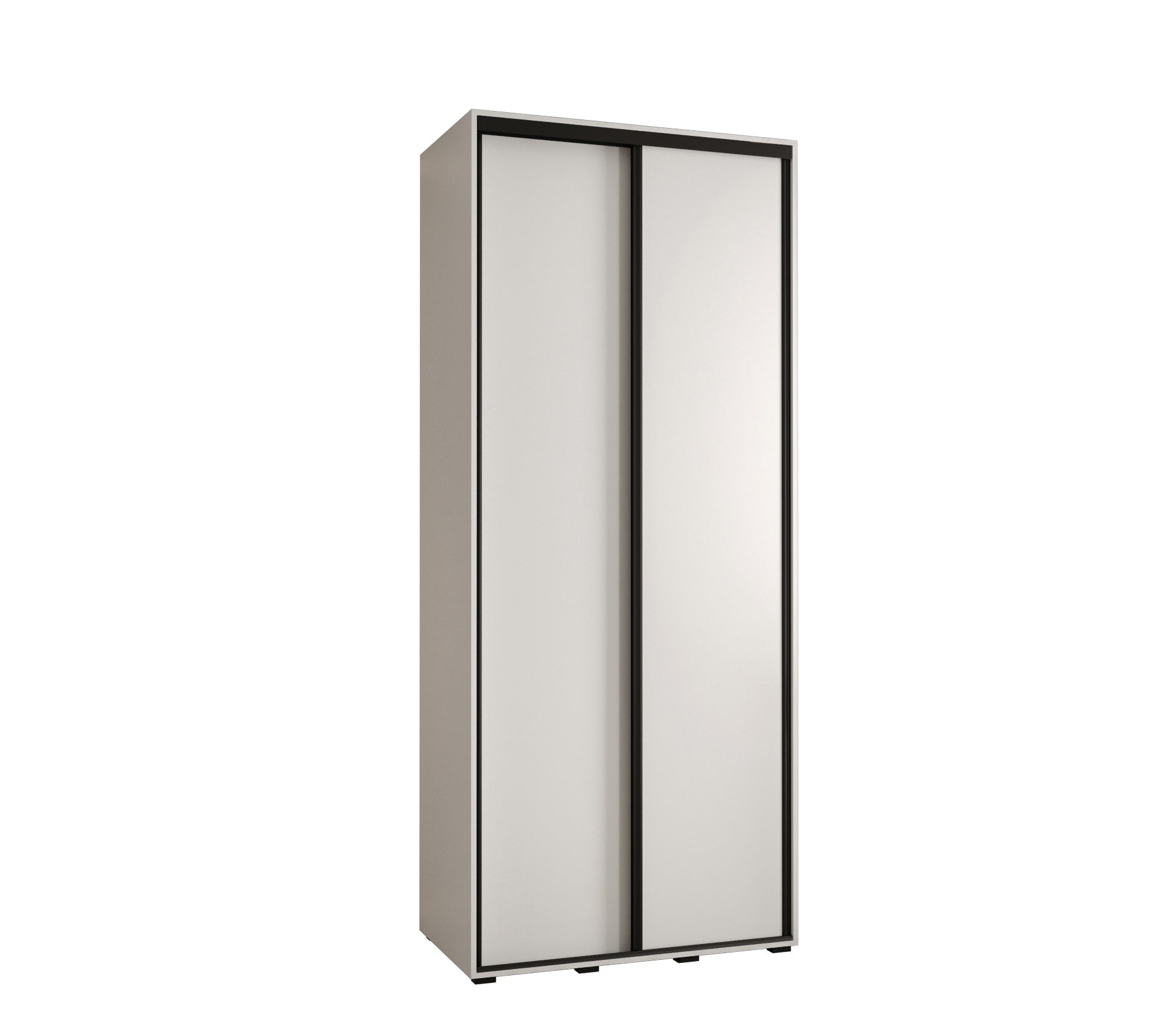 Szafa przesuwna wysoka Davos 1 110 x 45 x 235,2 cm biały + biały + u. czarny - Abiks Meble