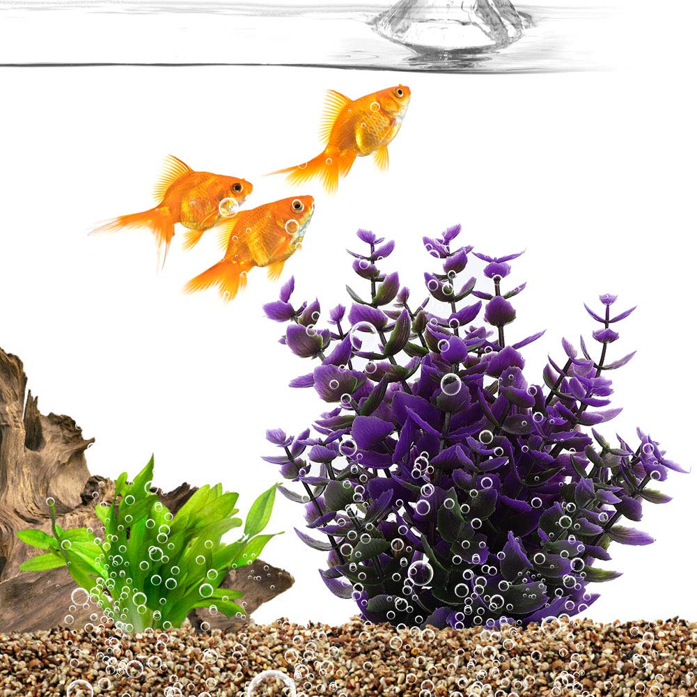 Décoration d'aquarium Plantes aquatiques artificielles Paysage d'aquarium bionique Q236D2 Violet 7x7x25cm Forme vive Décor en plastique Adapté aux - 3