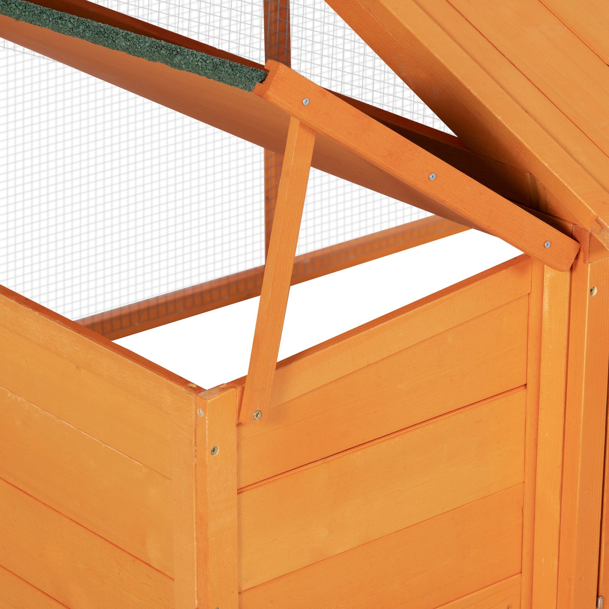 Galinheiro de Exterior PawHut Madeira Natural Madeira de Abeto e Metal 240x112,5x76cm - 8