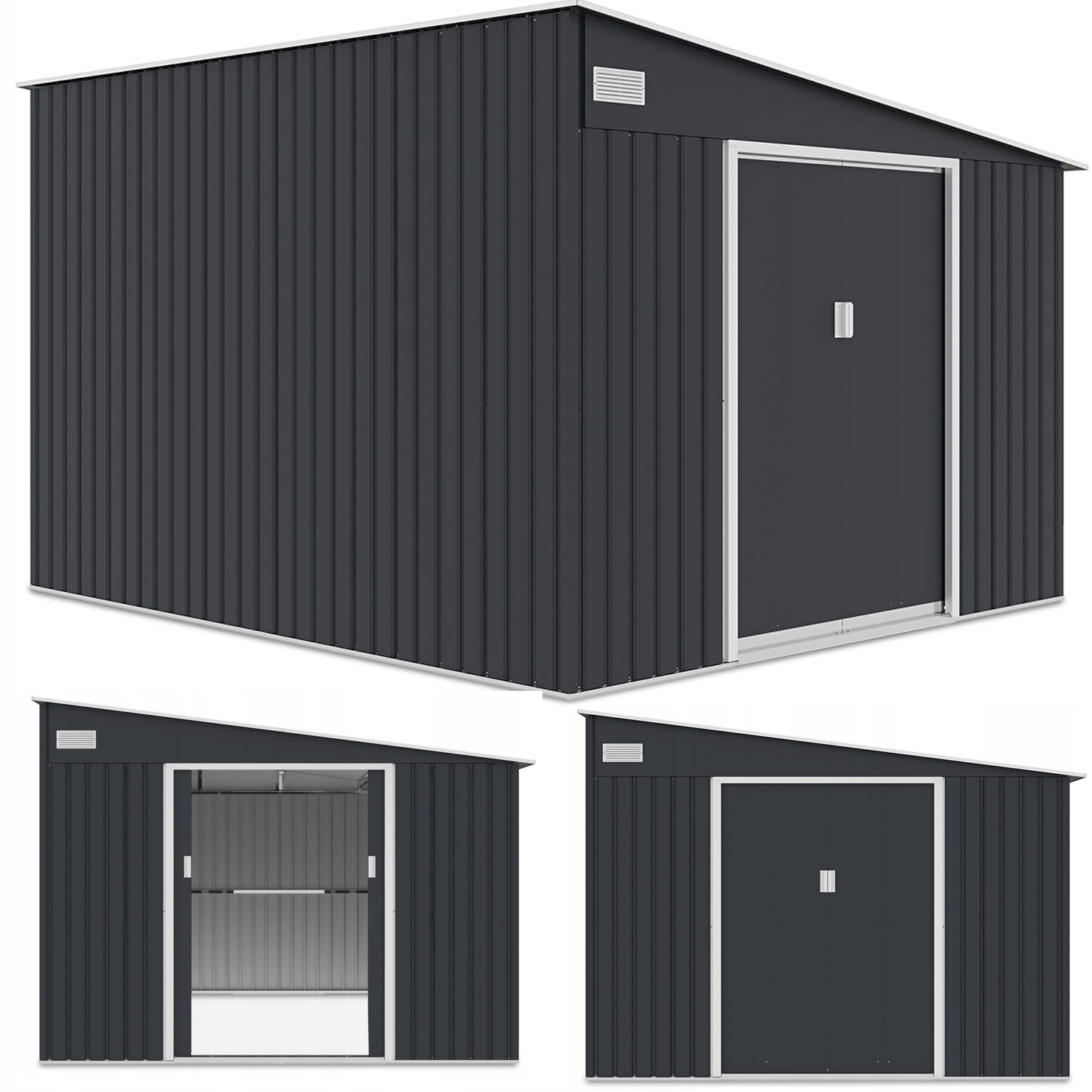 Domek Ogrodowy Narzędziowy Szopa na Narzędzia JASPER 321x279 cm Metalowy 1 szt