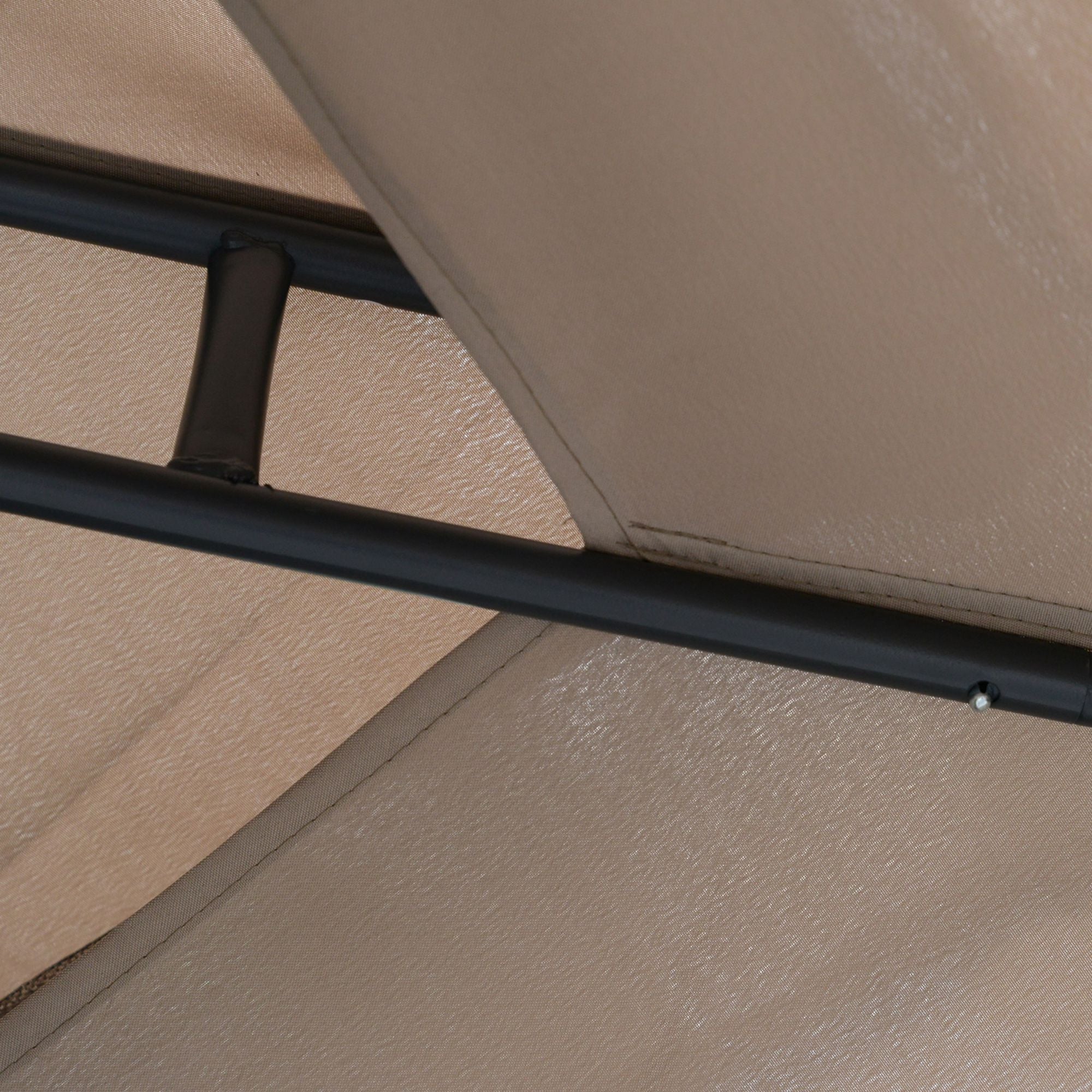 Pabellón de jardín 294 × 294 × 265 cm con techo doble y 4 paredes mosquitera de poliéster gris - 7